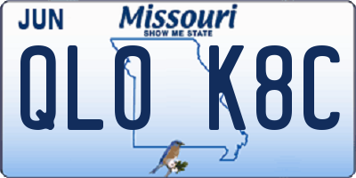 MO license plate QL0K8C