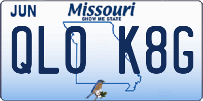 MO license plate QL0K8G