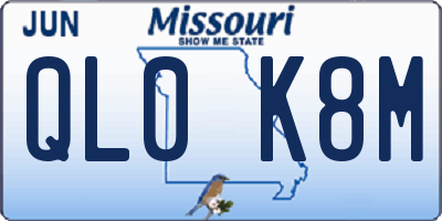 MO license plate QL0K8M