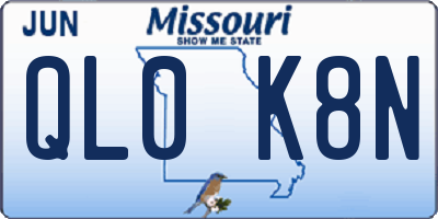 MO license plate QL0K8N