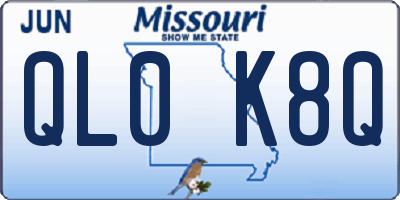 MO license plate QL0K8Q