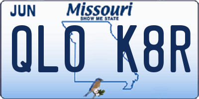 MO license plate QL0K8R