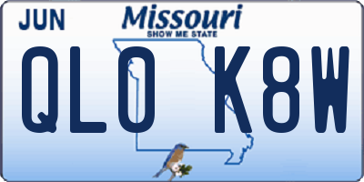 MO license plate QL0K8W