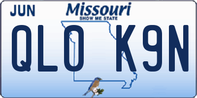 MO license plate QL0K9N