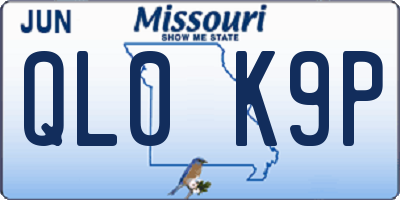 MO license plate QL0K9P
