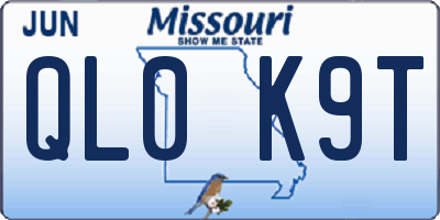 MO license plate QL0K9T