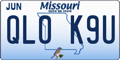 MO license plate QL0K9U
