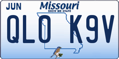 MO license plate QL0K9V