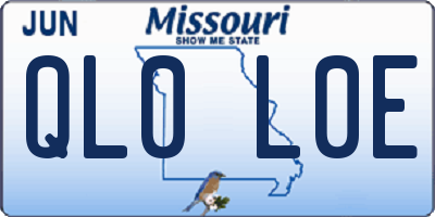 MO license plate QL0L0E