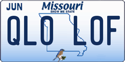 MO license plate QL0L0F