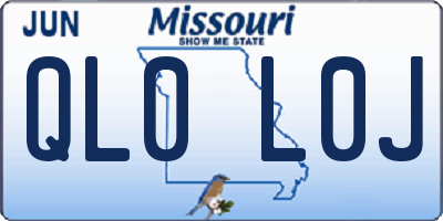 MO license plate QL0L0J