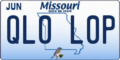 MO license plate QL0L0P