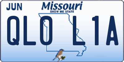MO license plate QL0L1A