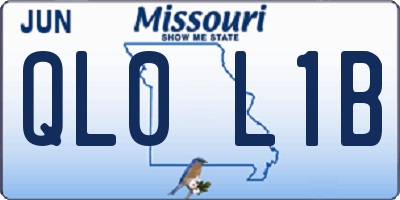 MO license plate QL0L1B