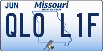 MO license plate QL0L1F