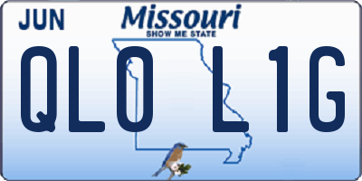 MO license plate QL0L1G
