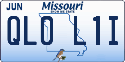 MO license plate QL0L1I