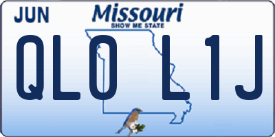 MO license plate QL0L1J