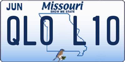 MO license plate QL0L1O