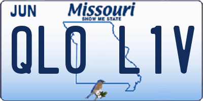 MO license plate QL0L1V