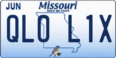 MO license plate QL0L1X