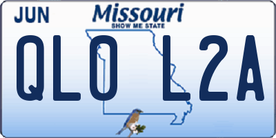 MO license plate QL0L2A
