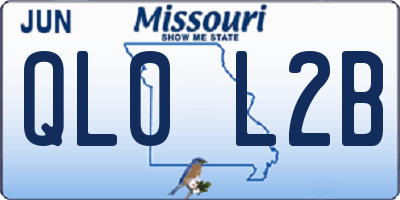 MO license plate QL0L2B