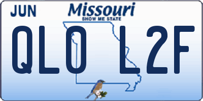 MO license plate QL0L2F