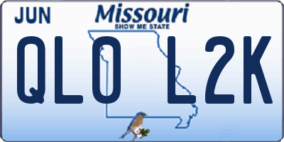 MO license plate QL0L2K