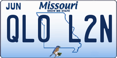 MO license plate QL0L2N