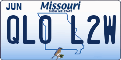 MO license plate QL0L2W