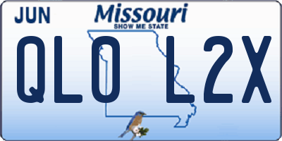 MO license plate QL0L2X