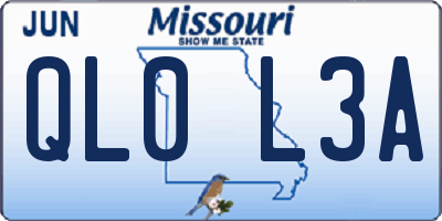 MO license plate QL0L3A