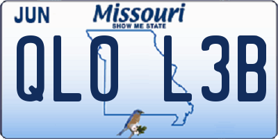MO license plate QL0L3B
