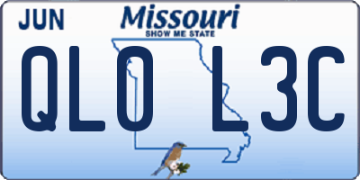 MO license plate QL0L3C