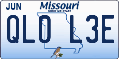 MO license plate QL0L3E