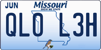 MO license plate QL0L3H