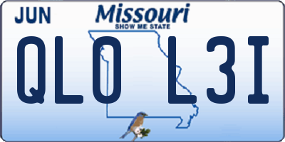 MO license plate QL0L3I