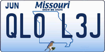 MO license plate QL0L3J