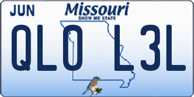 MO license plate QL0L3L