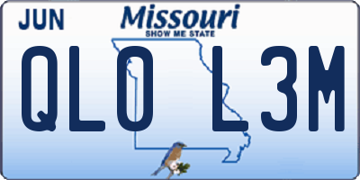 MO license plate QL0L3M