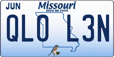 MO license plate QL0L3N