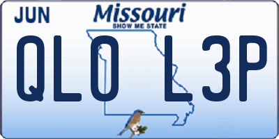 MO license plate QL0L3P