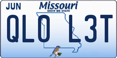 MO license plate QL0L3T