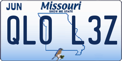 MO license plate QL0L3Z
