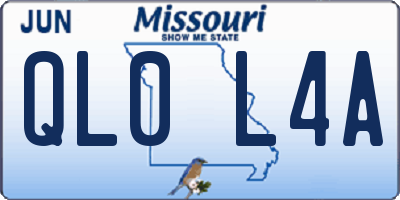 MO license plate QL0L4A