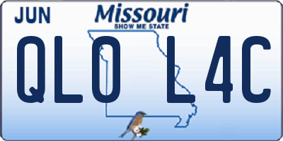 MO license plate QL0L4C