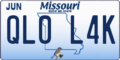 MO license plate QL0L4K