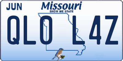 MO license plate QL0L4Z