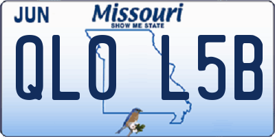 MO license plate QL0L5B